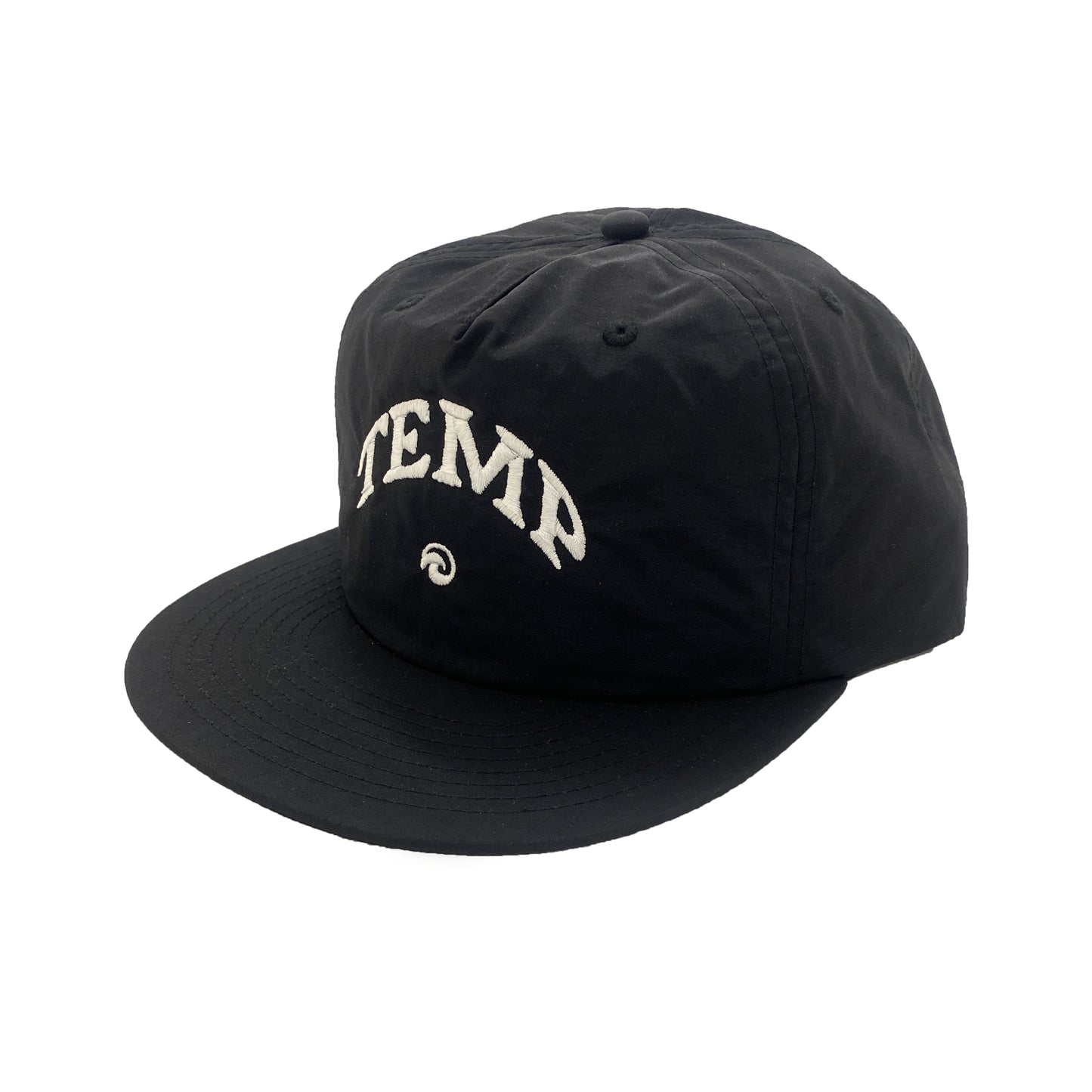 Black Nylon Peak Cap