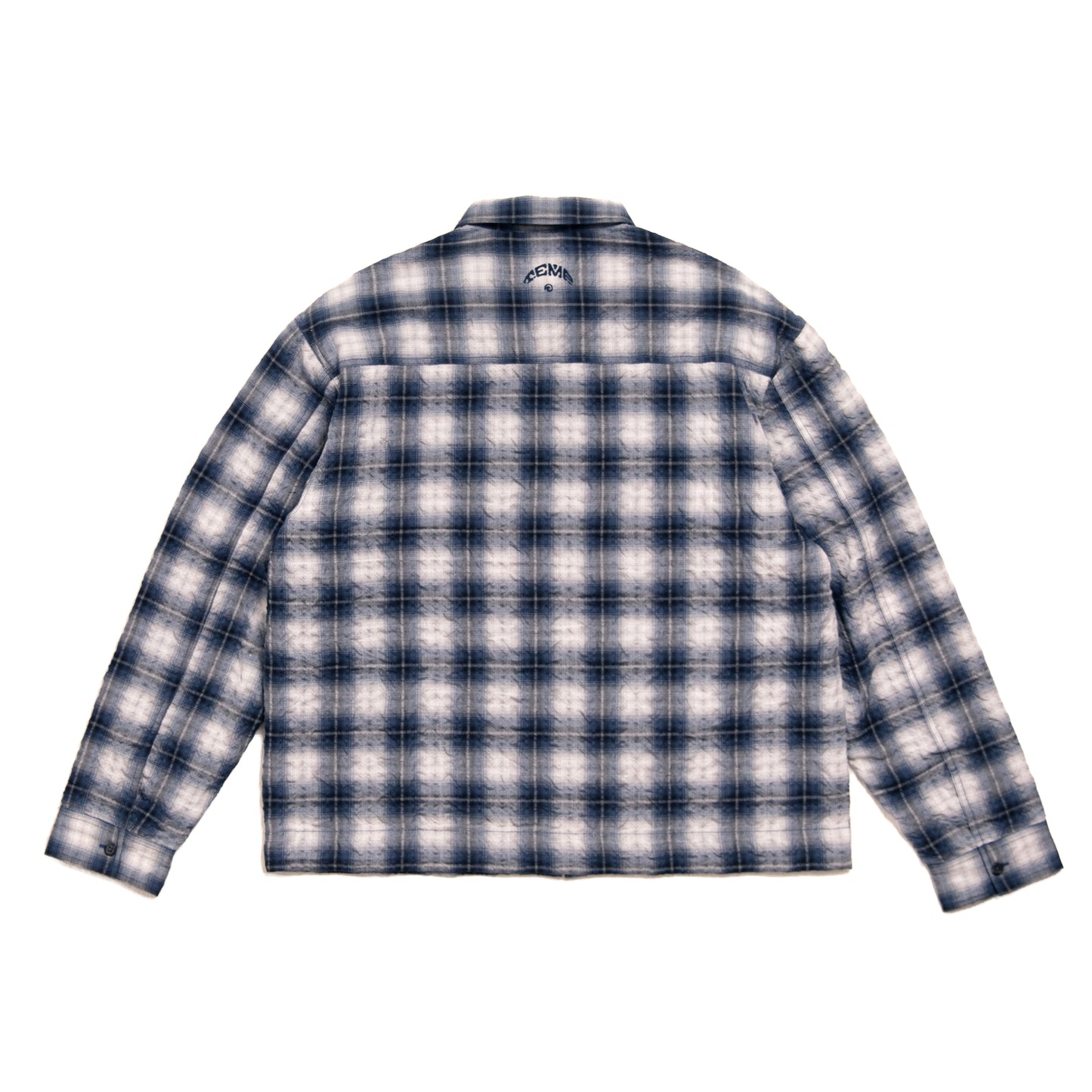 Navy Ripple Check Overshirt