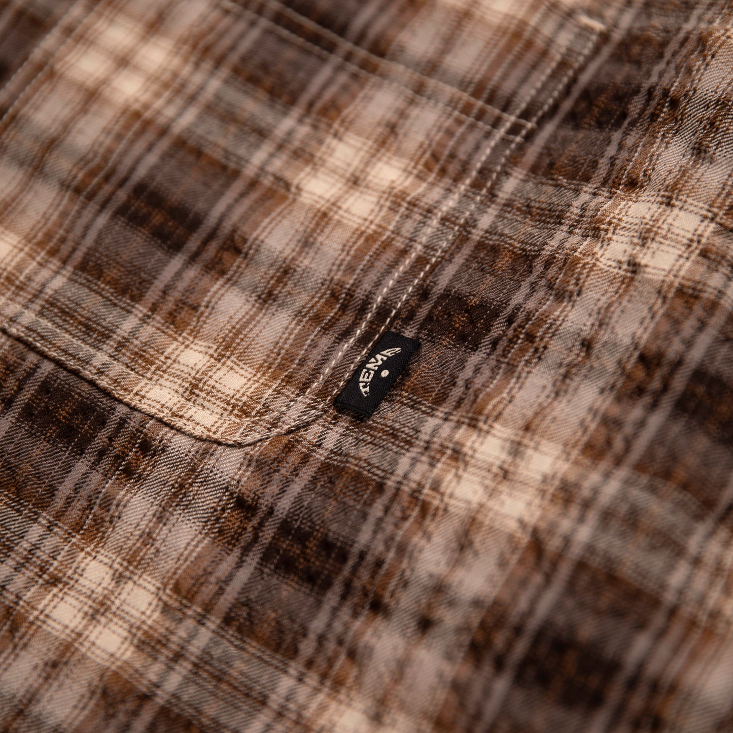 Brown Ripple Seersucker Check Shirt