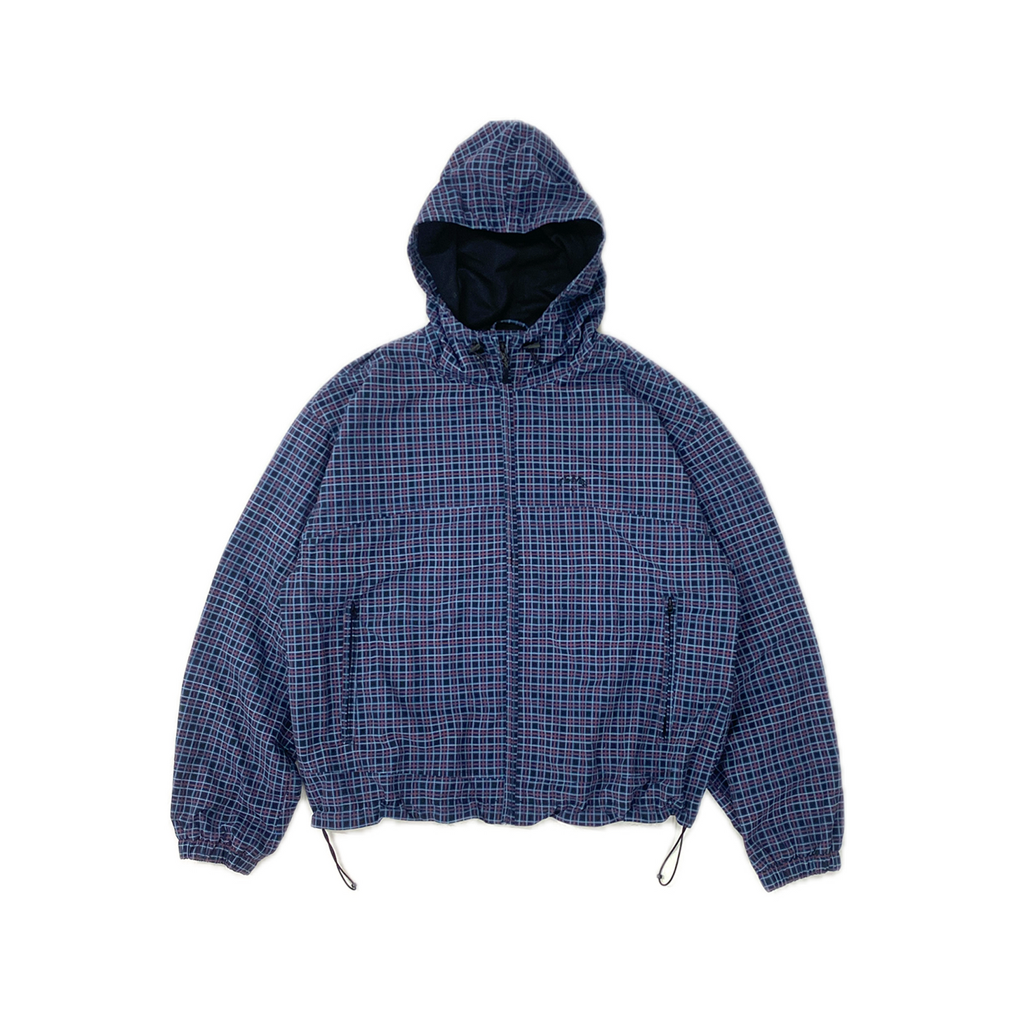 Navy & Red Check Nylon Jacket