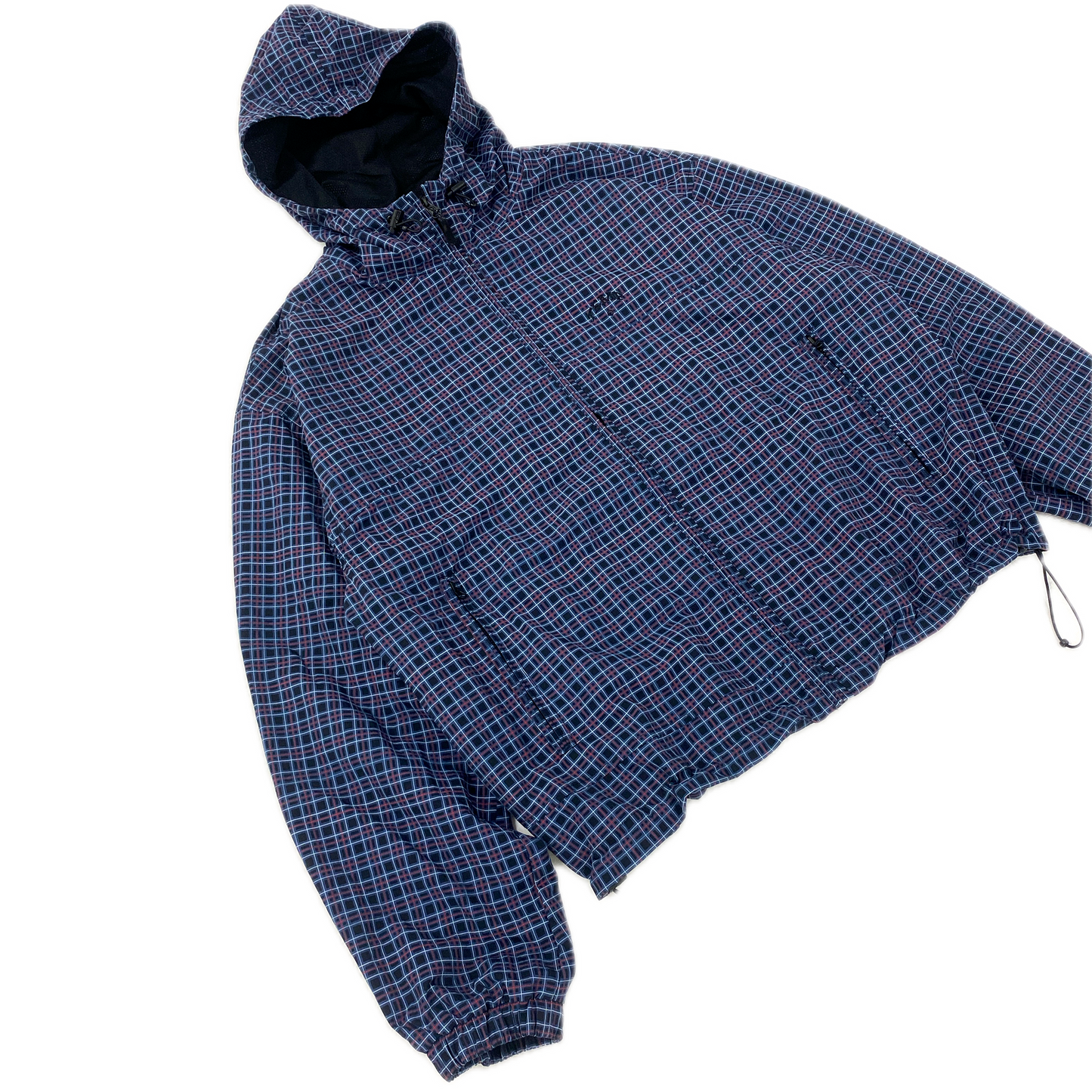 Navy & Red Check Nylon Jacket