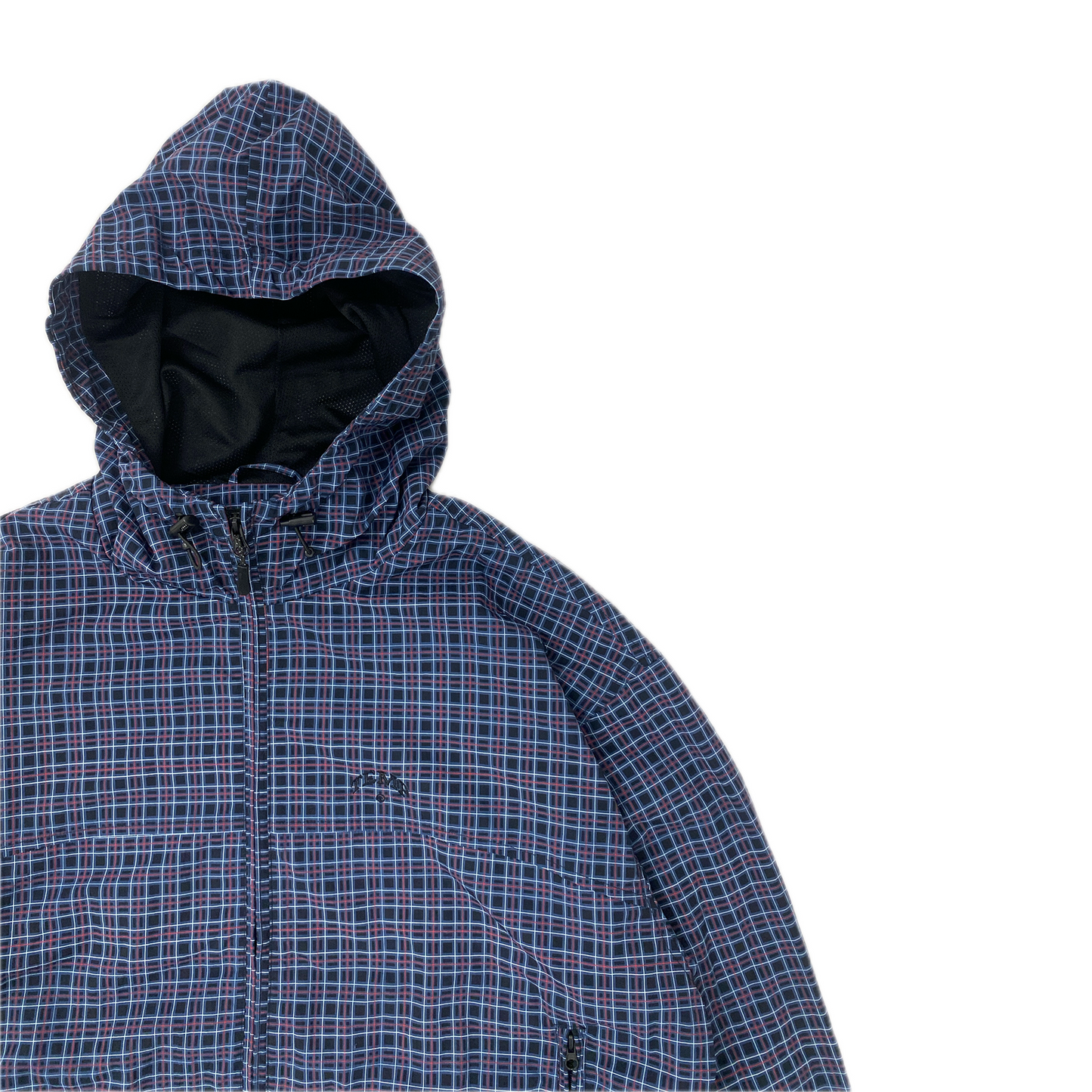 Navy & Red Check Nylon Jacket