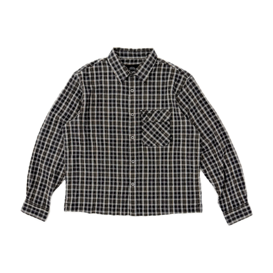 Crinkle Black Check Shirt