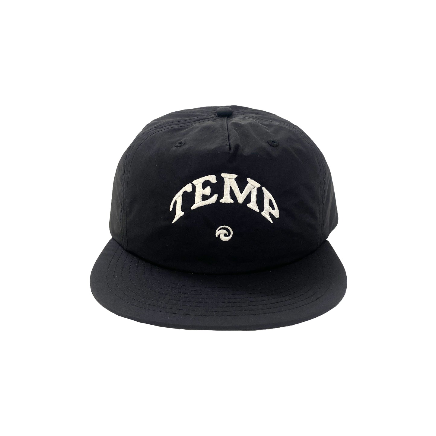 Black Nylon Peak Cap